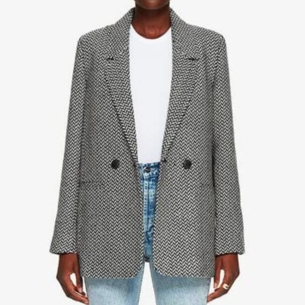 Anine Bing Black and White Blazer